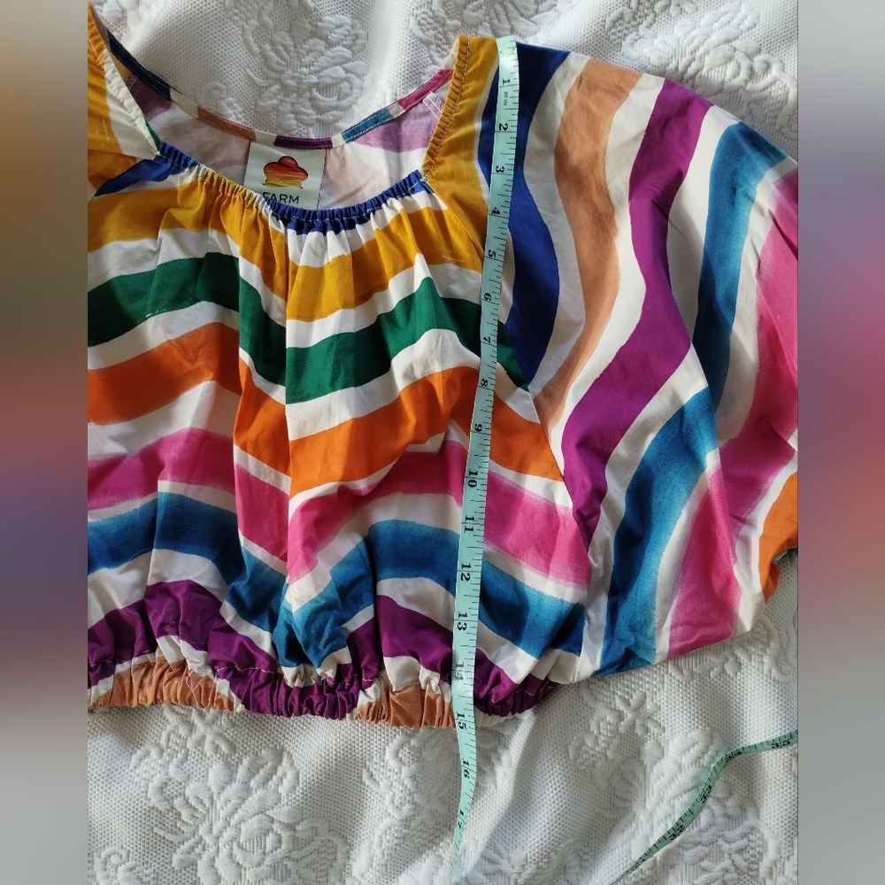 FARM Rio Dancing Stripes Crop Top Small - Picture 5 of 7